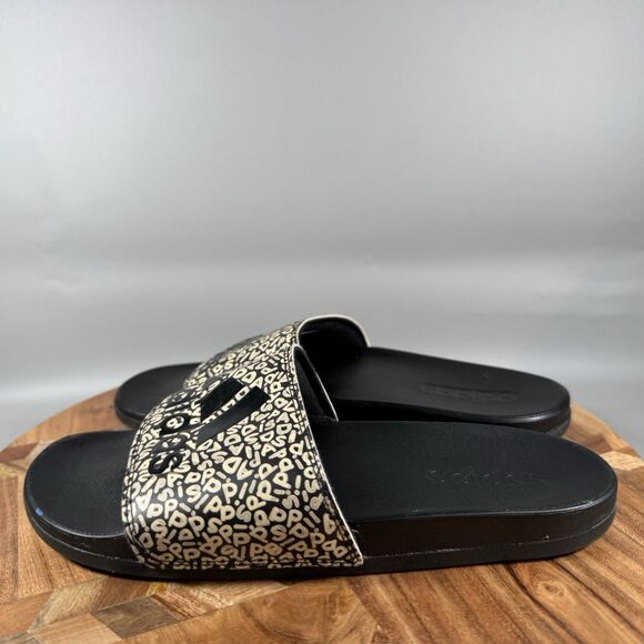 Adidas Adilette Comfort Slides Core Black Wonder White GZ2914 Women's Size 8 - Picture 3 of 6